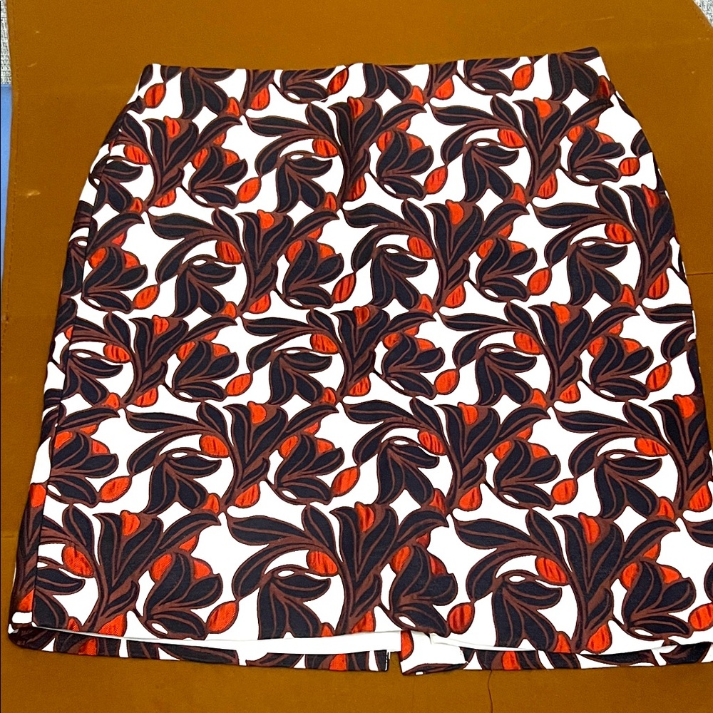 Ann Taylor Black and Red Floral Pencil Skirt